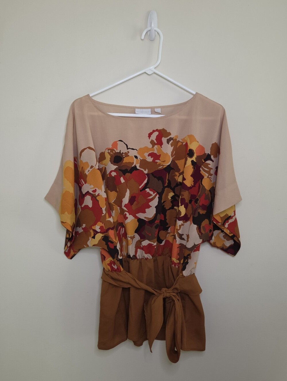 Women's New York & Company Tie Detail Blouse Sz Large